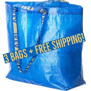 IKEA BLUE FRAKTA SHOPPING BAG NWOT bundle of 3 plus free shipping!